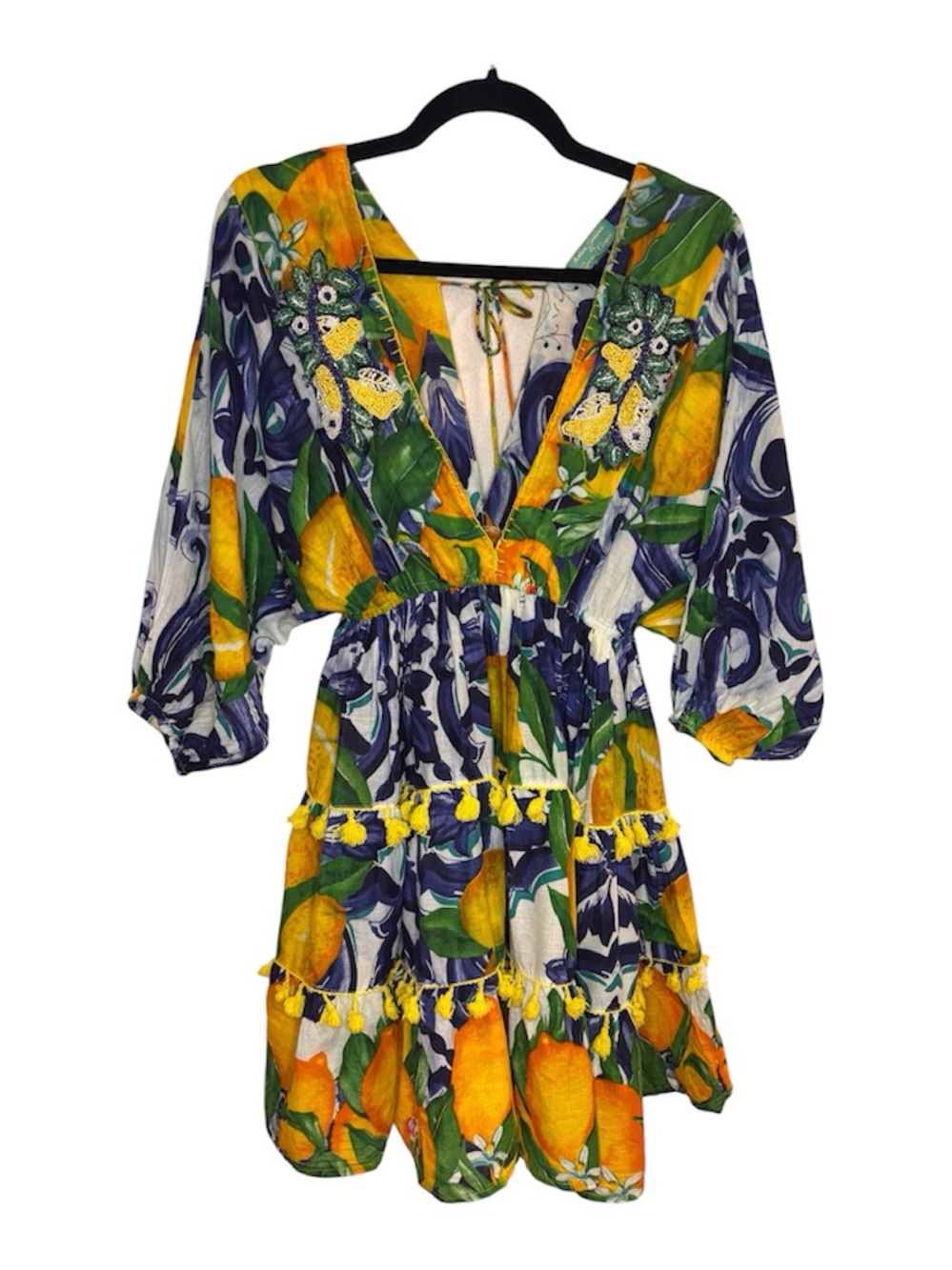 Antica Sartoria 2022 Lemons And Oranges Dress With Bead Detail O/S Positano